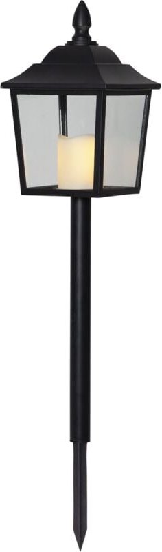 Star Trading Laterne Flame Lantern, Grablicht, Metall, Schwarz, led, Timer, Warmweiß, Außenbereich, 52 cm