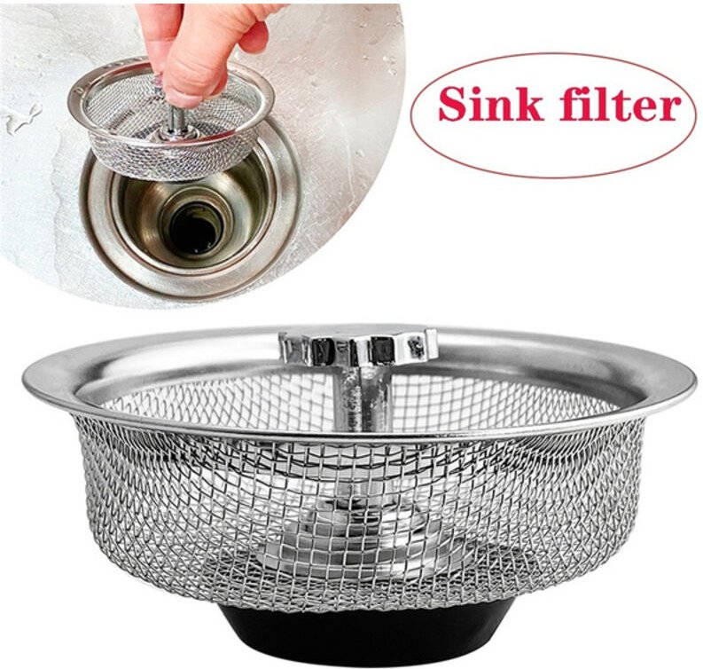 Küchenspülbecken-Sieb aus Edelstahl, Spülbecken-Siebstopfen, Haarsieb, Spülbecken-Abflusssieb, Badezimmerzubehör