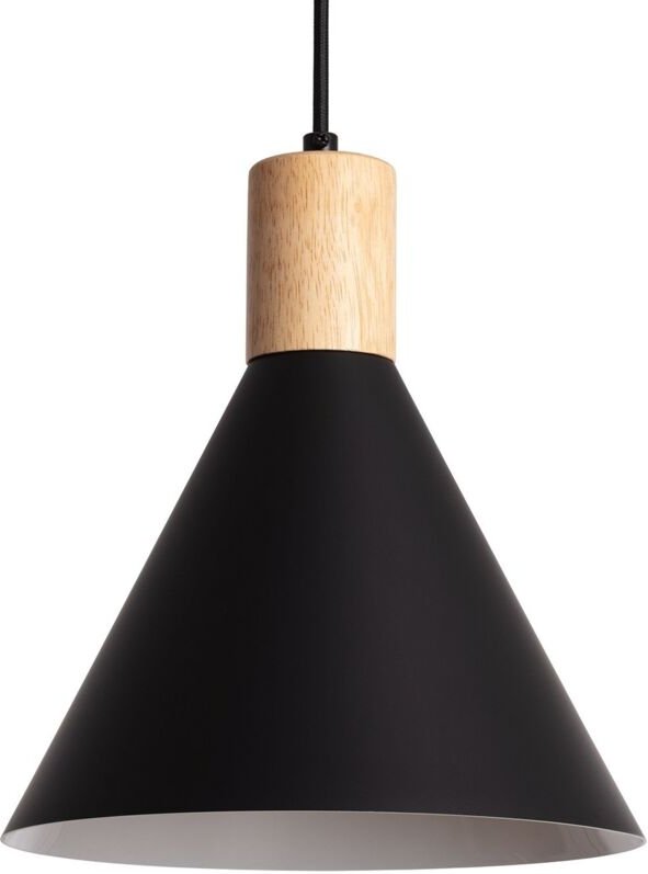 Pendelleuchte aus Metall und Holz Arbat Schwarz