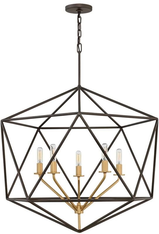 Kronleuchter Hängelampe Deckenleuchte Metall Bronze d 71,1 cm Esszimmerlampe