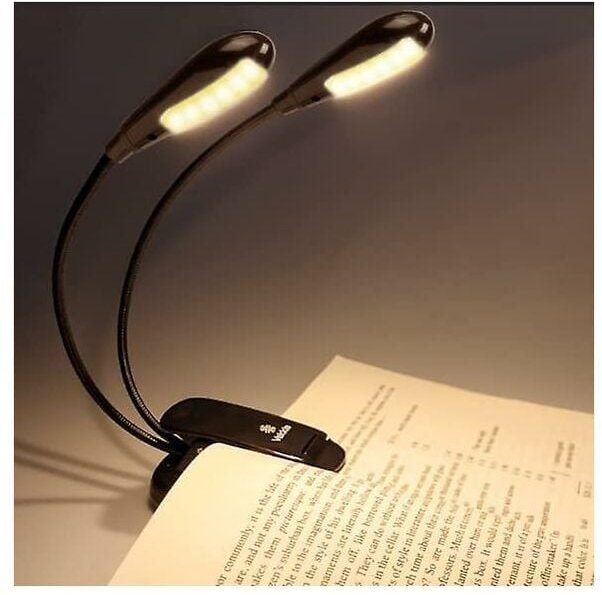12 wiederaufladbare LED-Leseleuchte/Notenständer, ansteckbare Leselampe im Bett, doppelter Augenschutz