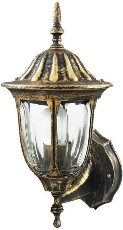 Retro Gartenwandleuchte Florence E27 IP43 Patina Goldlux
