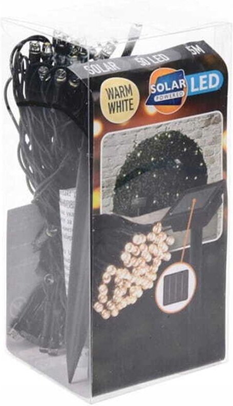 Solarbetriebene LED-Gartengirlande mit 100 LEDs, 10 m, warmweißes Licht, Schutzart IP44
