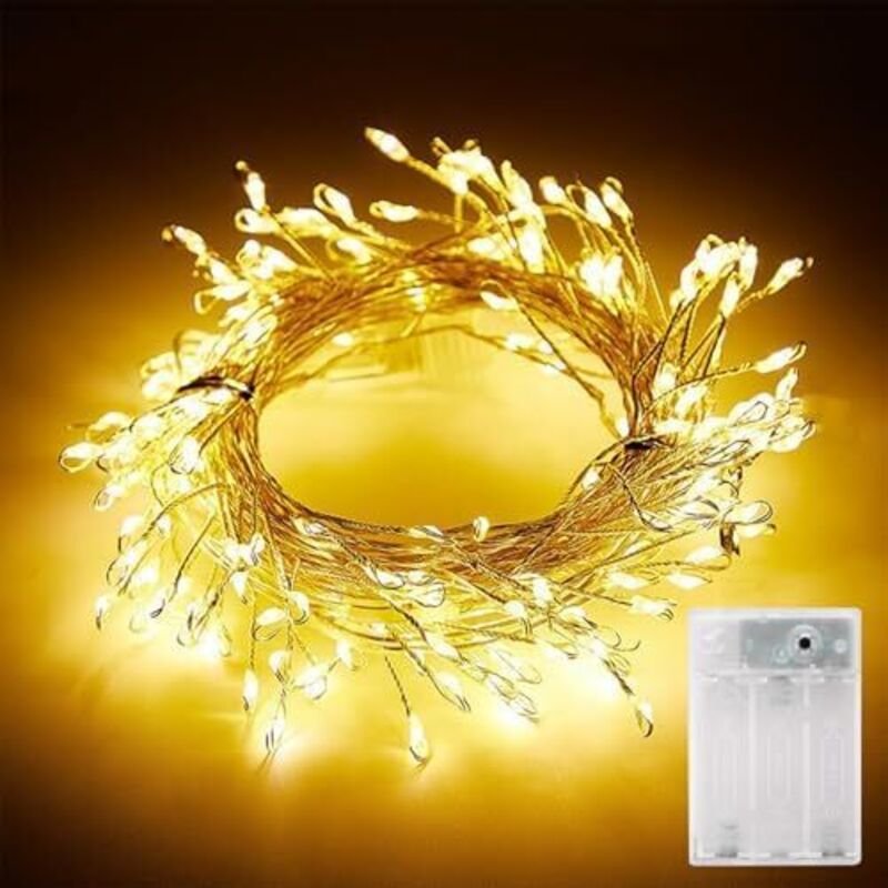 ENLACE Feuerwerk Lichterkette, 1,5M 50 LEDs Warmweiß Wire Firecracker Lichterkette Batteriebetrieben, 8 Modi, Kupferdrah...