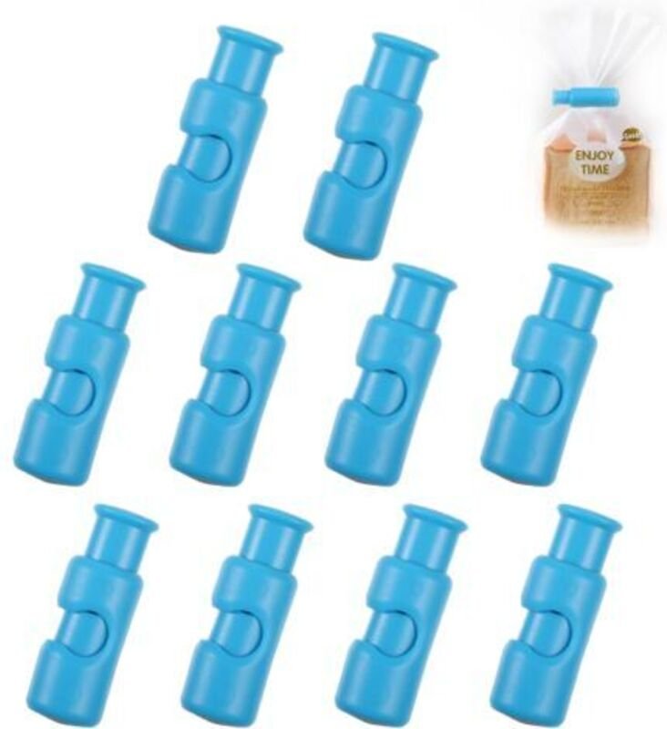 10er-Pack Gefrierbeutel-Clips, wiederverwendbare Beutel-Clips für offene Lebensmittel und Snacks, blau - Lablanc
