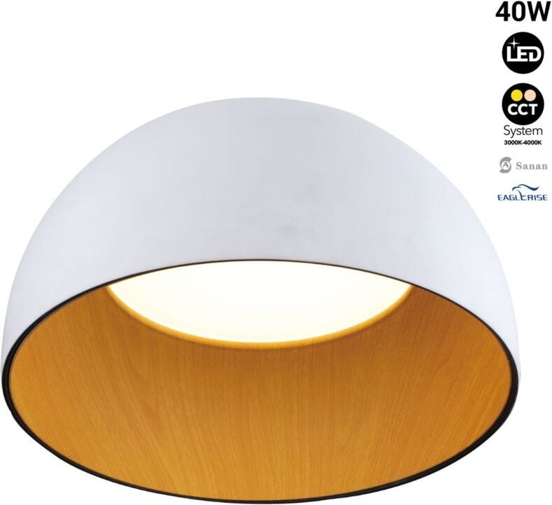 LED-Deckenleuchte „Gina“ - Holzoptik - CCT 3000K - 4000K - 40W
