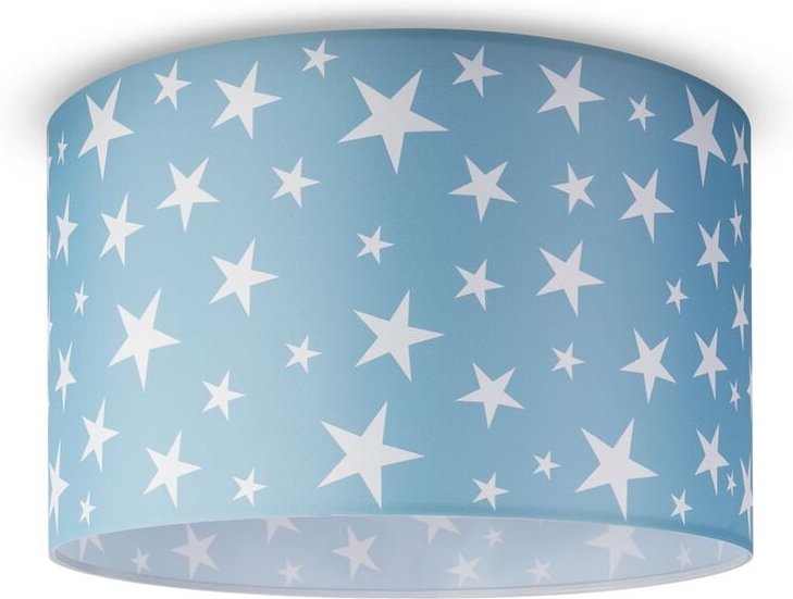 Paco Home - Deckenlampe Kinderzimmer Pendelleuchte Baby Lampenschirm Stoff Rund Sterne Design 5 (Ø45,5 cm), Deckenleucht...