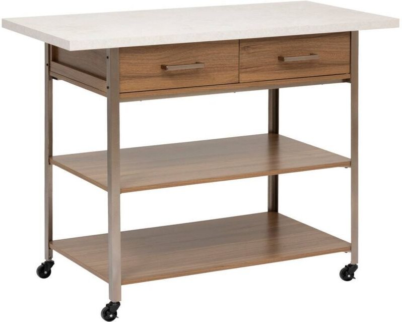 Kücheninsel come mit 2 schubladen aus holz und marmoreffekt - 5five