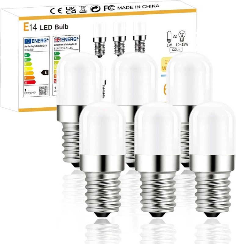CCYKXA E14 LED, 2700 K, warmweiß, 1 W (entspricht 15 W), 120 Lumen, 360° Abstrahlwinkel, nicht dimmbar, 230 V Wechselstr...