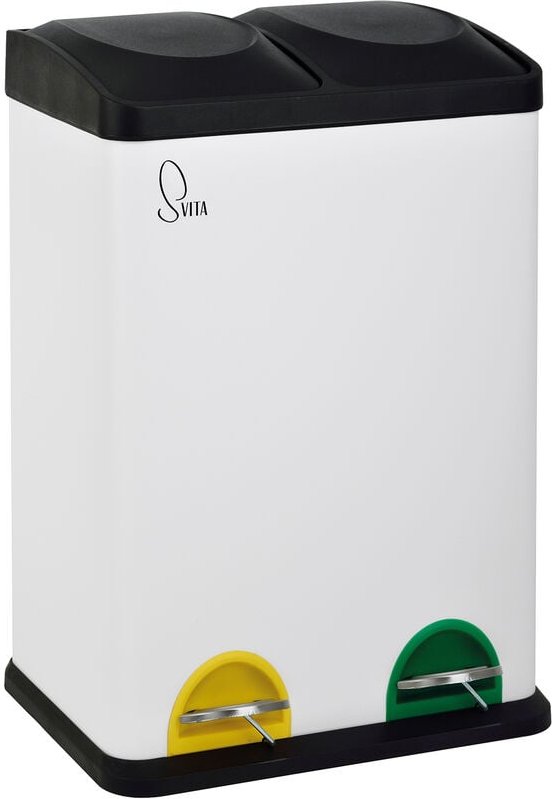 Thumbnail - TC2X20 Kücheneimer Office 40L Trennmülleimer Mülltrennung Weiß - Svita