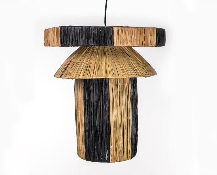 Bastlampe Natur/Schwarz E27/ 220-240V 41x41x50cm