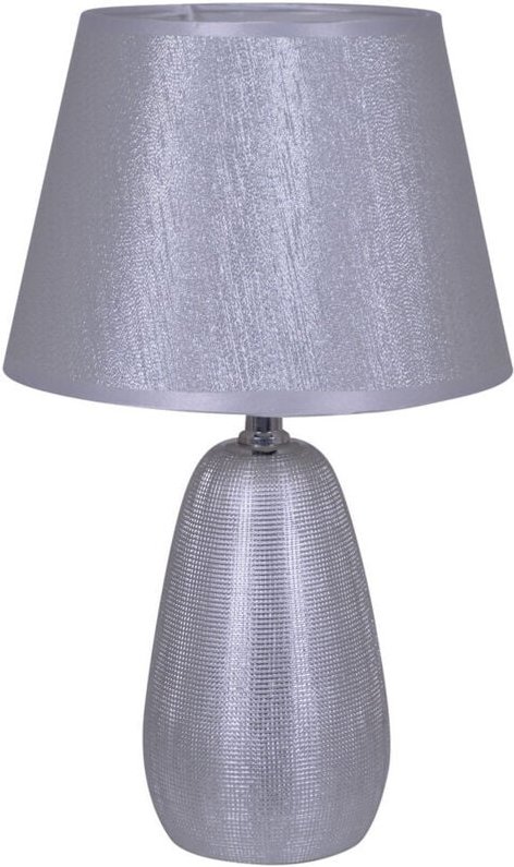 Naeve SIMLY CERAMICS Tischlampe mit rundem konischem Schirm Silber 1xE14