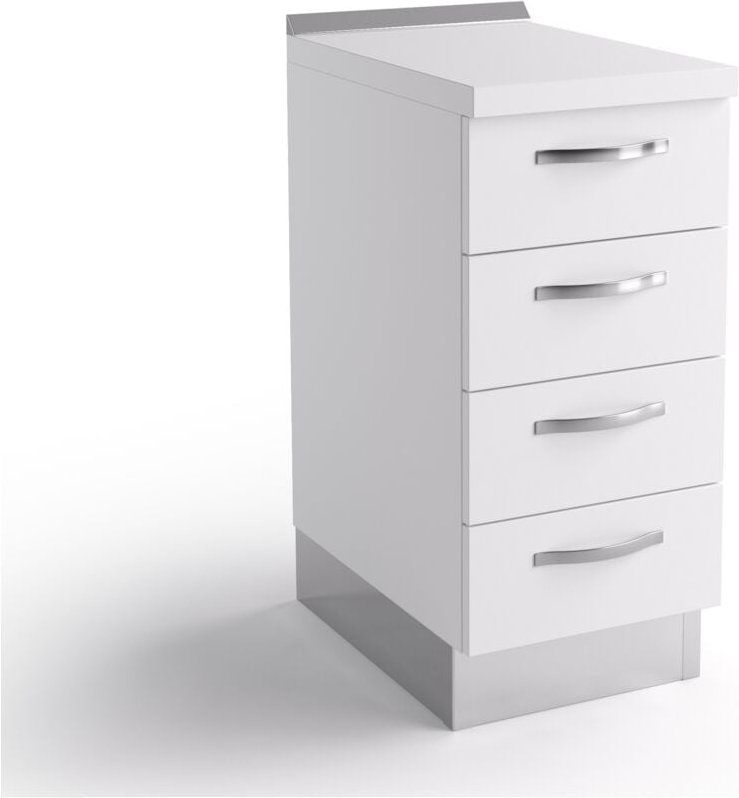 Abitare - Küchenkorpus 40x60x84 cm Holz weiss matt mit vier Schubladen - Massa