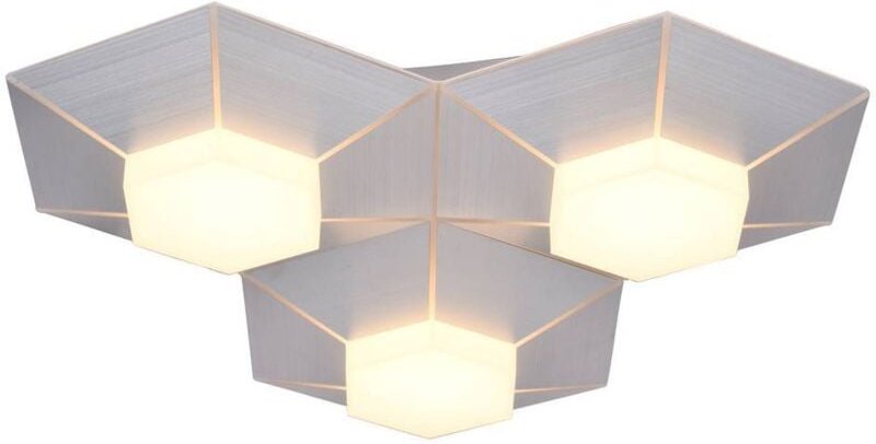 Deckenleuchte dimmbar über Wandschalter led Deckenlampe Wohnzimmer, Aluminium gebürstet, 15W 1200lm warmweiß, LxH 40x8,5...