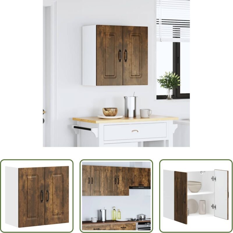vidaXL Holzwerkstoff - Küchen-Hängeschrank Kalmar Räuchereiche Holzwerkstoff