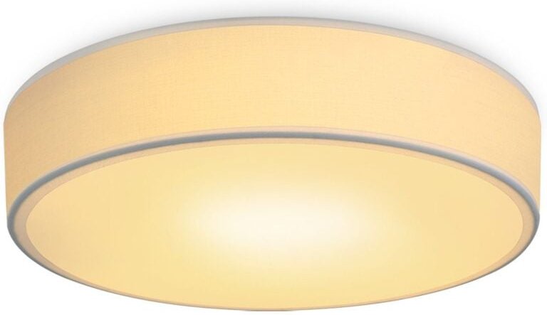 Deckenlampe Schlafzimmer GBLY Deckenleuchte Rund - 1 Flammig E27 Wohnzimmerlampe 30CM Stoff Modern Schlafzimmerlampe Wei...