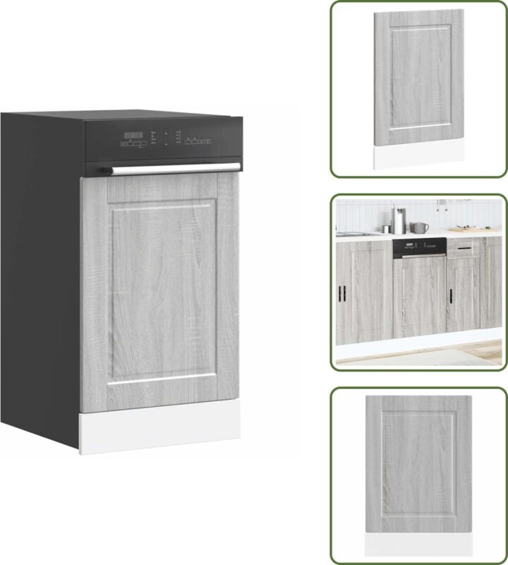 The Living Store - vidaXL Geschirrspülerblende Porto Grau Sonoma 45x1,5x67 cm