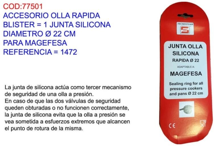 Thumbnail - Silikondichtung für Magefesa Schnellkochtopf 22 cm BL1