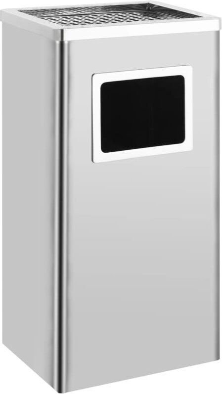 Mülleimer mit Aschenbecher Hotel 45 l Edelstahl - Vidaxl