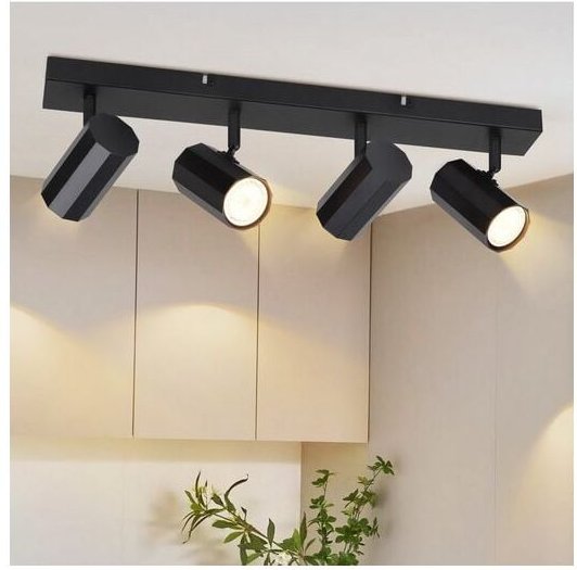 Deckenstrahler 4 Flammig Schwarz - GU10 Deckenspots 350° Schwenkbar Metall Schlafzimmerlampe Vintage max. 25W für Küche ...