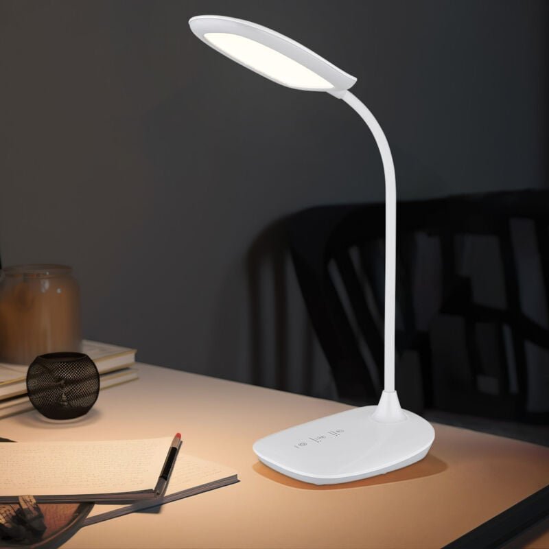 Tischleuchte Tischlampe Schlafzimmerlampe weiß Touchdimmer Memory led h 40 cm
