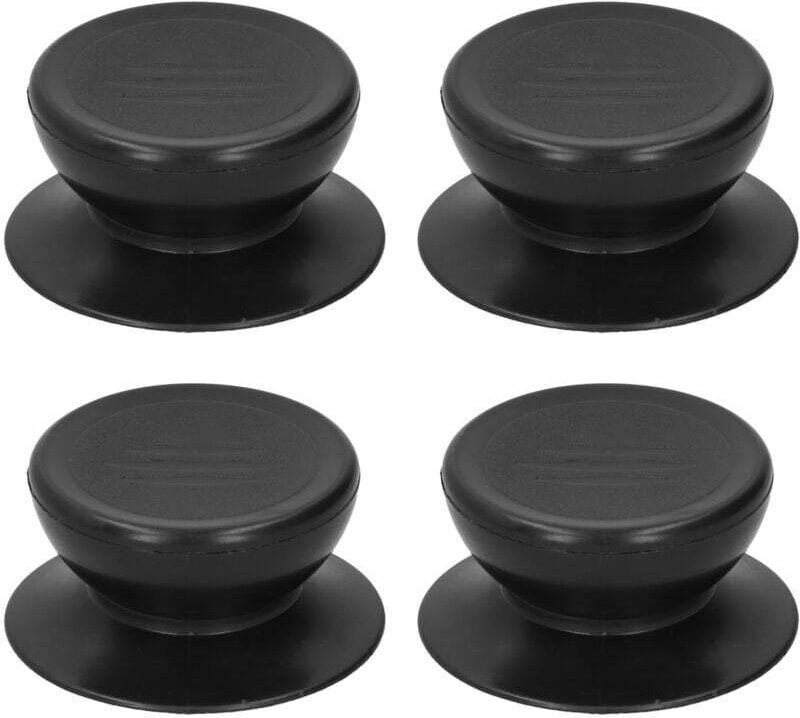 Vtizikl Lot de 4 poignées de couvercle en bakélite, universelles, avec 4 accessoires de montage, noir