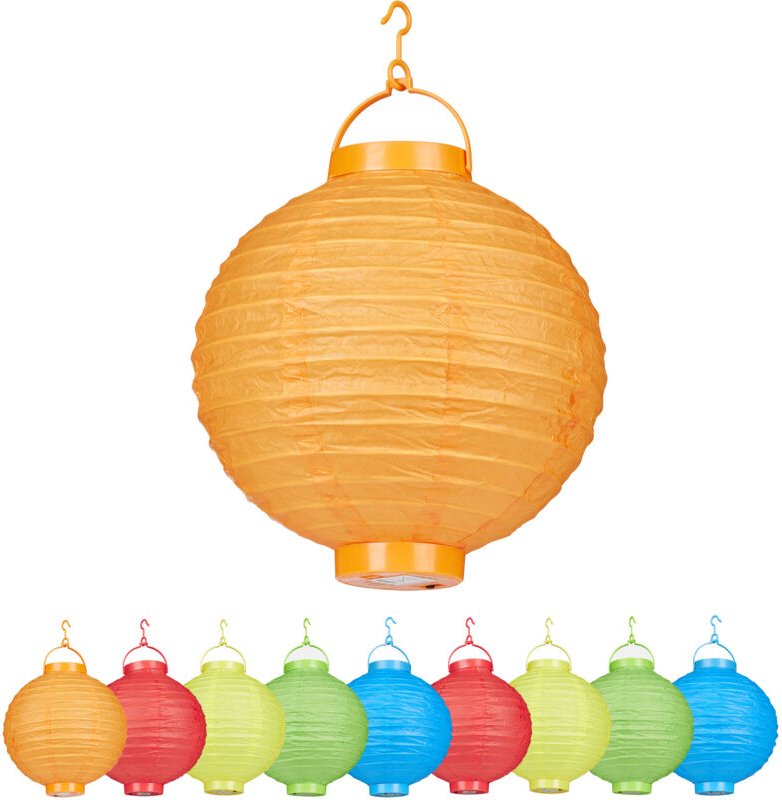 20 x led Lampions bunt, batteriebetrieben, Lampion Set für Draußen & Drinnen, zum Aufhängen, Papierlaterne ø 20cm, farbi...