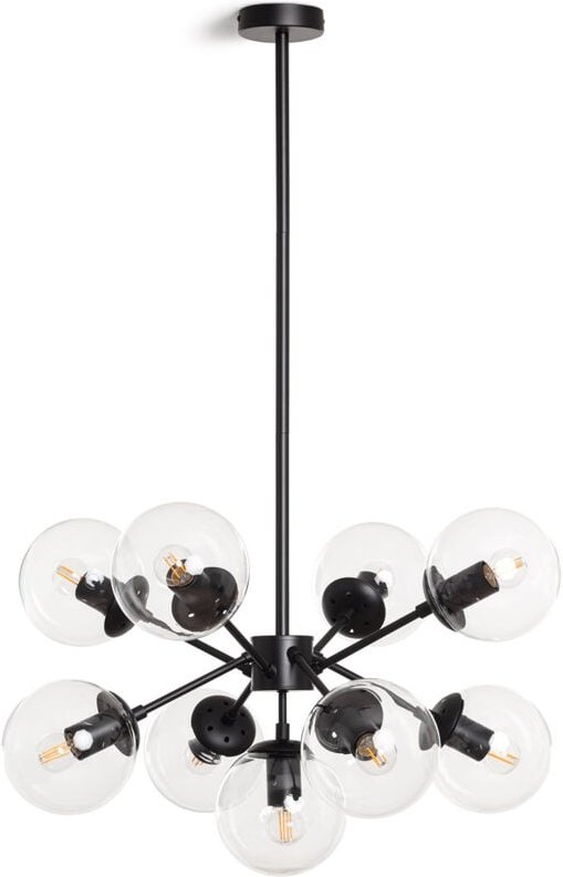 Pendelleuchte Metall und Glas Wassily 9 Strahler Schwarz