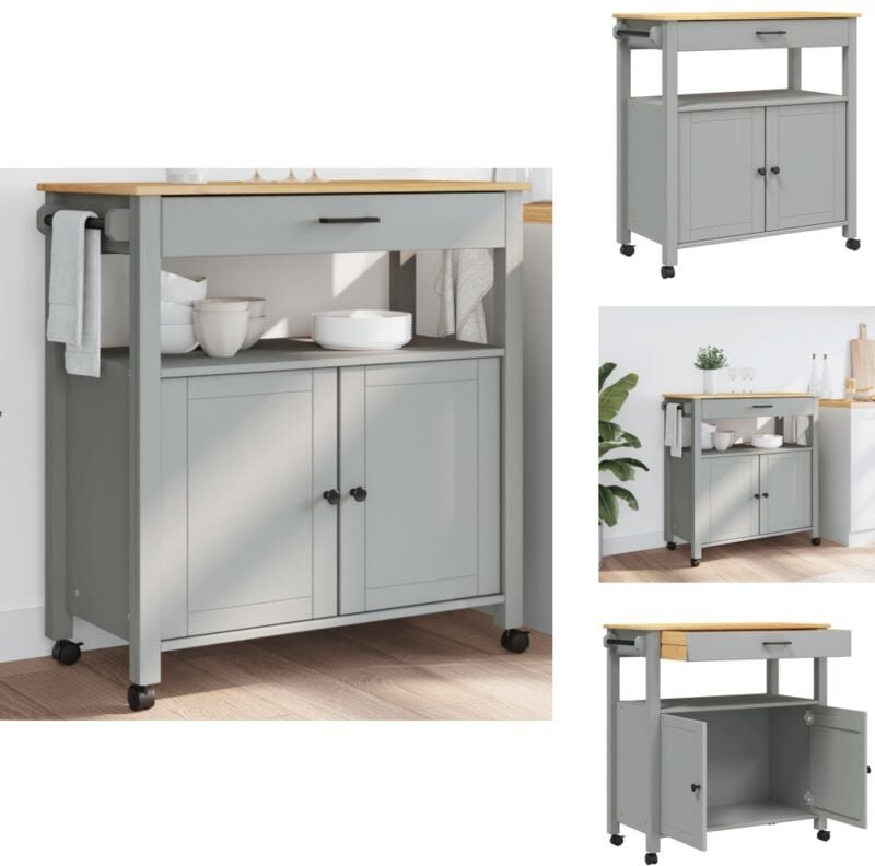 Küchenwagen monza 84x40x90 cm Massivholz Kiefer - Holz Küchenwagen - Küchenschrank - Retro Möbel - Vintage Stil - Kiefer...