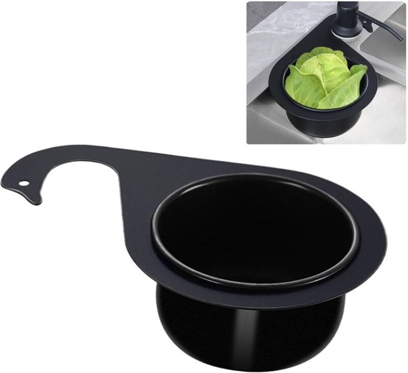 Schwanenförmiger Abtropfkorb aus Edelstahl, Küchenabtropfkorb, Eckabtropfkorb für Obst und Gemüse