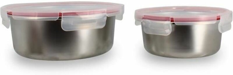 Lebensmittelbehälter Menastyl Silberfarben rund (2 Stück)