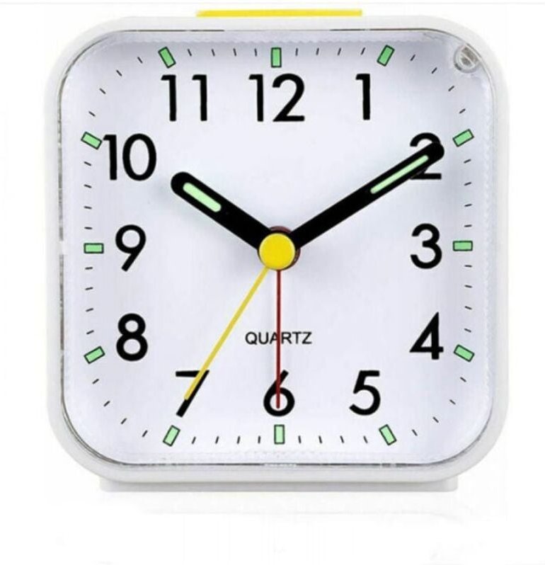 Ymyny - Weißer, leiser, analoger Wecker, tickt nicht, sanfte Wecktöne, Lautstärke erhöhen, Schlummer- und Lichtfunktione...