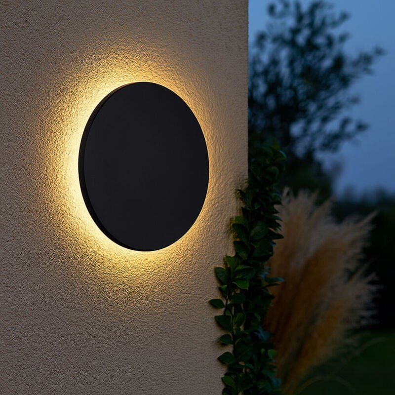 Globo - Wandleuchte Außenleuchte led Gartenlampe IP54 Stufenschalter d 25,2 cm schwarz