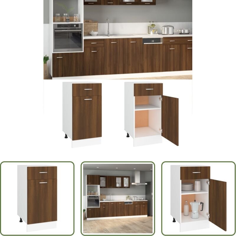 vidaXL Schubladenregal - Unterschrank mit Schublade Lyon Braun Eichen-Optik 40x46x81,5 cm
