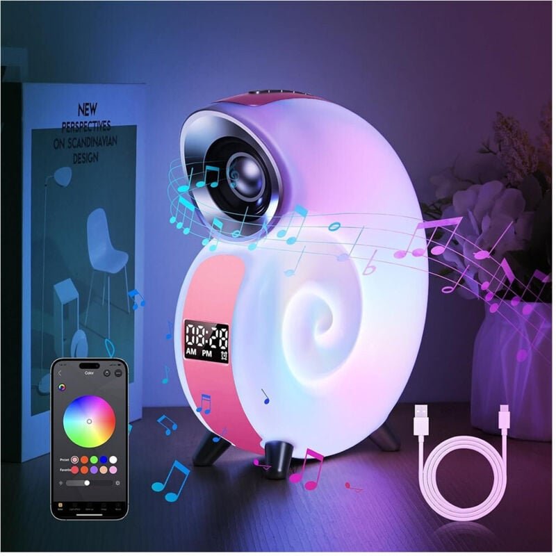 Trade Shop Traesio - Trade Shop - smarte tischlampe wecker led-licht bluetooth musik für erwachsene kinder -
