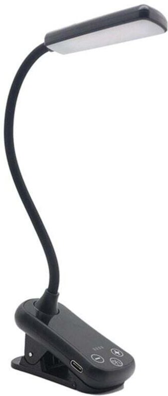 Wiederaufladbare LED-Leselampe mit USB-Anschluss, 3 Farben, 8 Helligkeitsstufen, tragbarer Tischclip