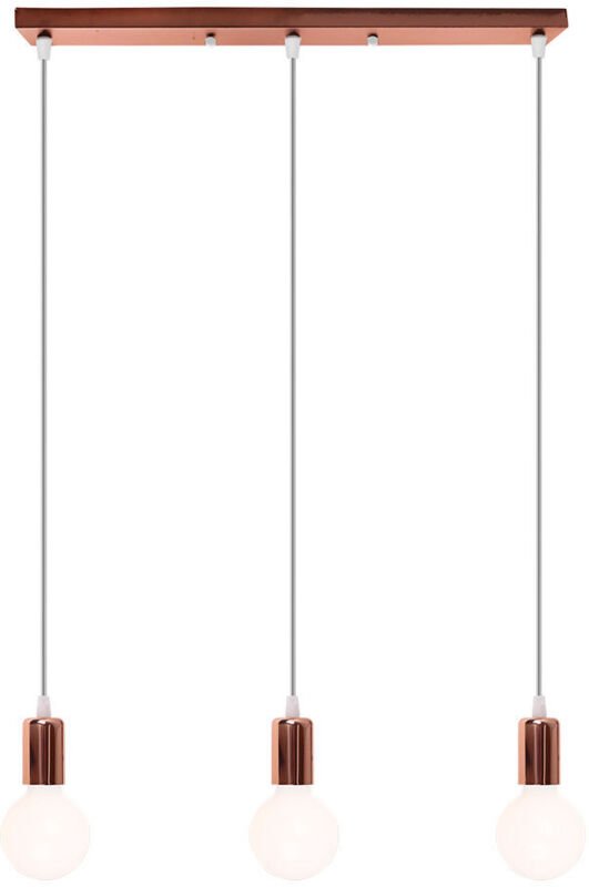 3 Lichter Pendelleuchte Roségold, Zylinder Metall Hängende Deckenleuchte E27 Rechteck Basis für Esstisch, Kücheninsel, S...