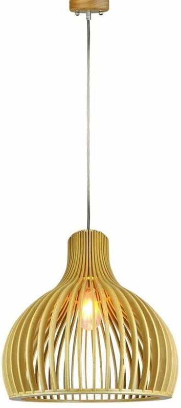 V-TAC LED-Kronleuchter aus Holz, E27-Lampenfassung, d45 mm, 1 m Kabel