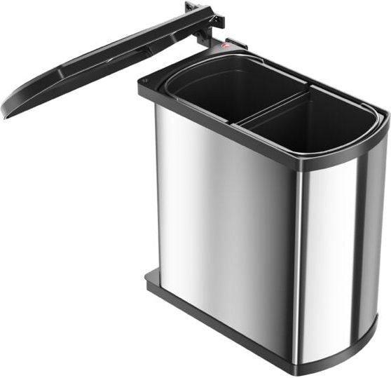 Hailo - Abfallsammler Duo 8 L/8 l Edelstahl / schwarz 3416101