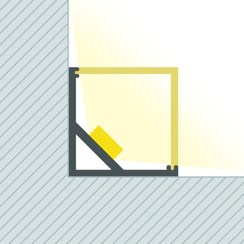Thumbnail - Aluminiumprofil Ecke Dreieckig 2m für LED Streifen bis 10mm Weiß 2 m Halbtransparent