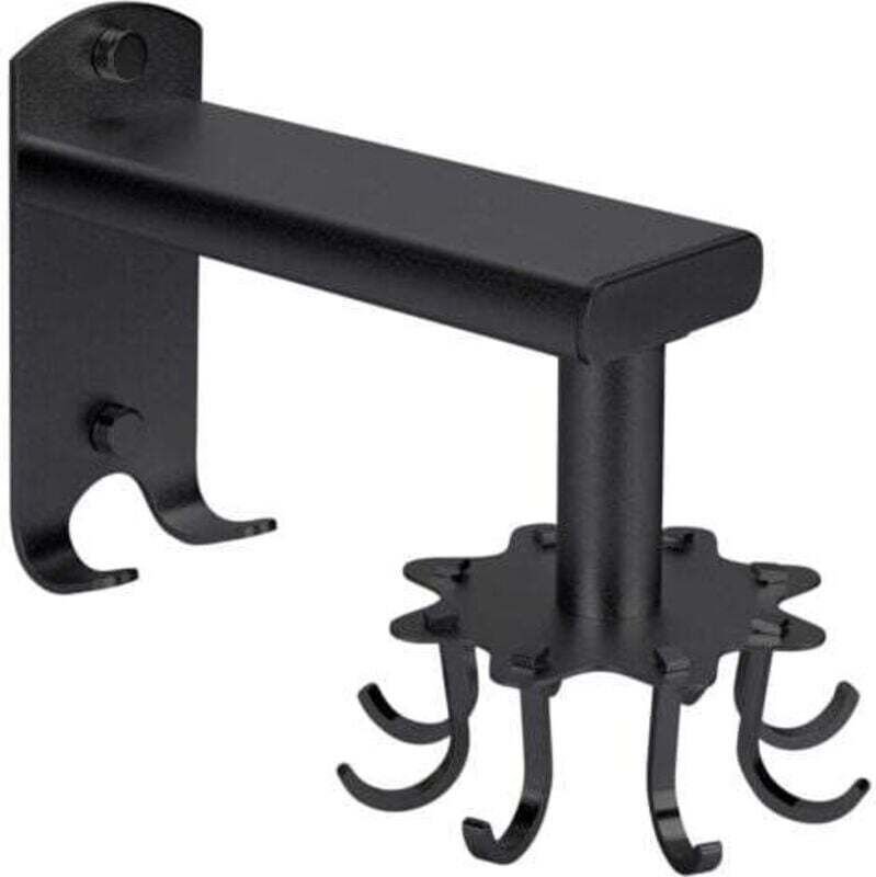 Porte-ustensiles de cuisine mural sans perçage, crochets de cuisine rotatifs, support de rangement de cuisine auto-adhés...