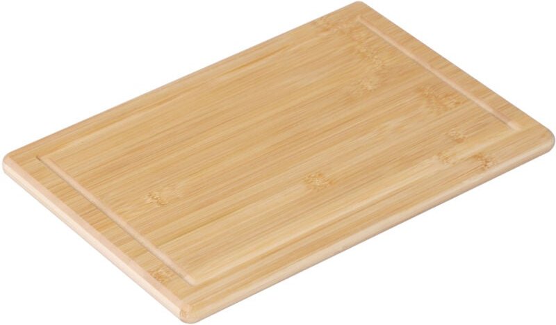 Relaxdays Schneidebrett mit Saftrille, 30 x 45 cm, hygienisches Bambusbrett, Küche, rutschfestes Servierbrett, natur