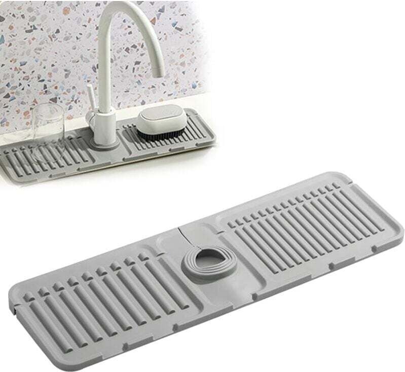 Spülbecken-Armaturenmatte, Spritzschutz, Silikon-Trockenmatte, schnelltrocknende Steinspülbecken-Abtropfschale, Spülbeck...