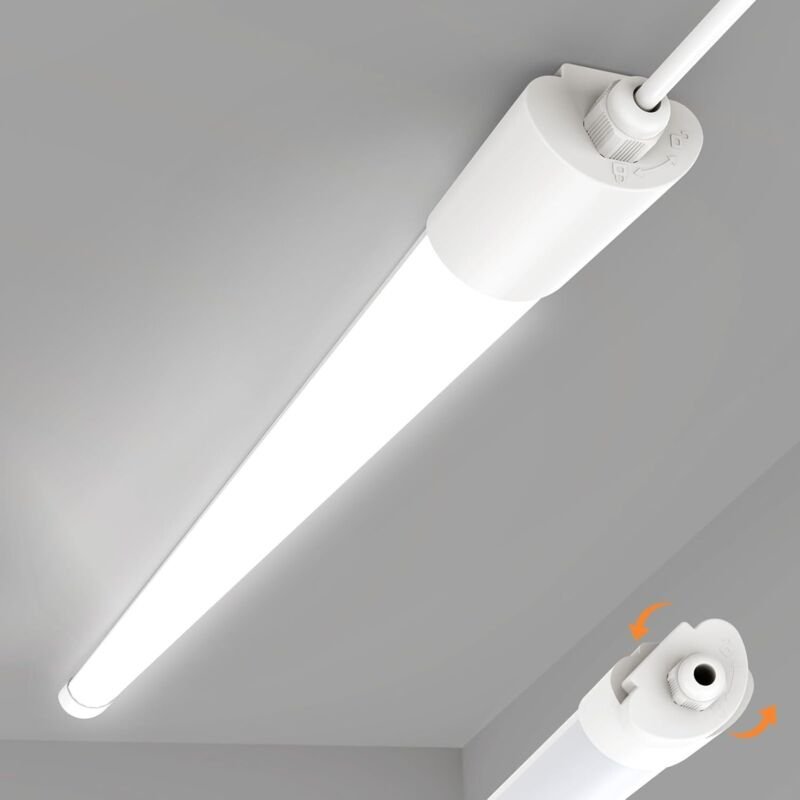 Amdelne LED Feuchtraumleuchte Weiß 60cm 18W 4000K,ultra-flach,IP65,110LM/W,PC,70 % Energie,LED-Streifen für Garage Werks...