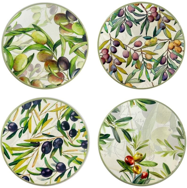Olivenfarbene Deko-Untersetzer, 4er-Set, einzigartiges und elegantes Design für Küche und Wohnzimmer, perfektes Geschenk