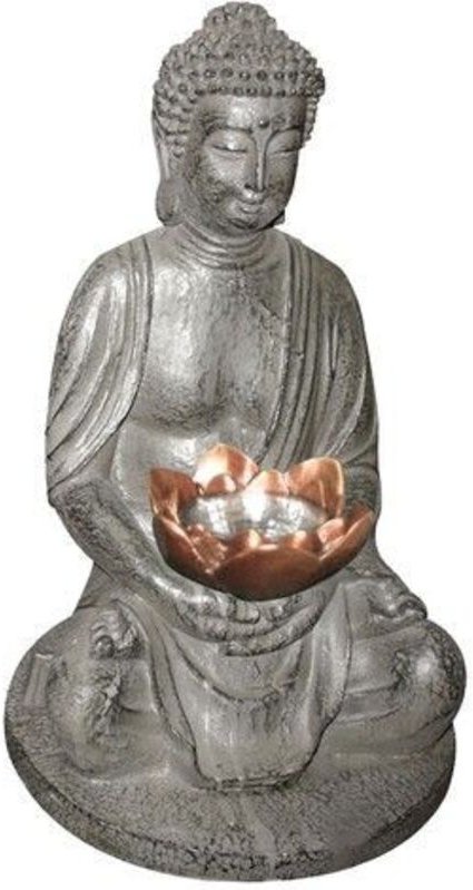 Buddha Dekoleuchte für den Garten - led Solarbeleuchtung aus Kunststoff