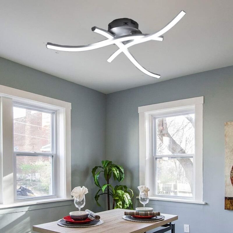 3-Flammige LED Deckenleuchte Moderne Gebogen Lampenschirm LED Für Wohnzimmer Schlafzimmer Esszimmer Flur Eingang - Kaltw...