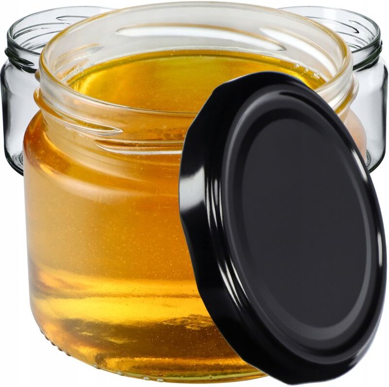 Kadax - Lot de 10 bocaux à confiture avec couvercle à visser 330 ml - Pour confitures, confitures, mie