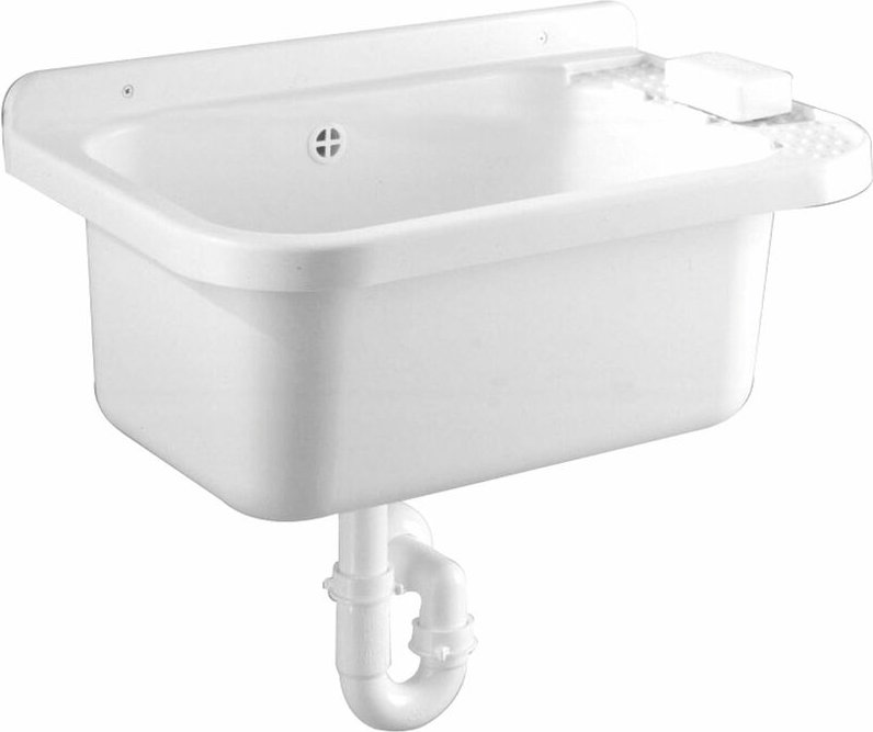 Garofalo - Wand -Wall -Harz -Waschbecken für Outdoor 50x35x25 cm mit komplettem Becken Kit