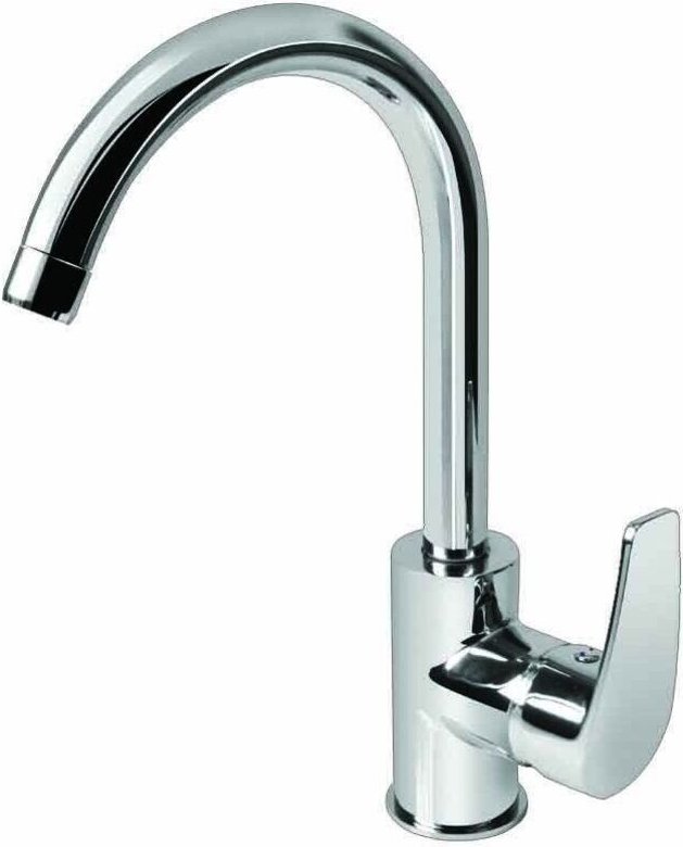 Kuu Einloch-Standwaschtischarmatur mit seitlichem Hebel, Chrom